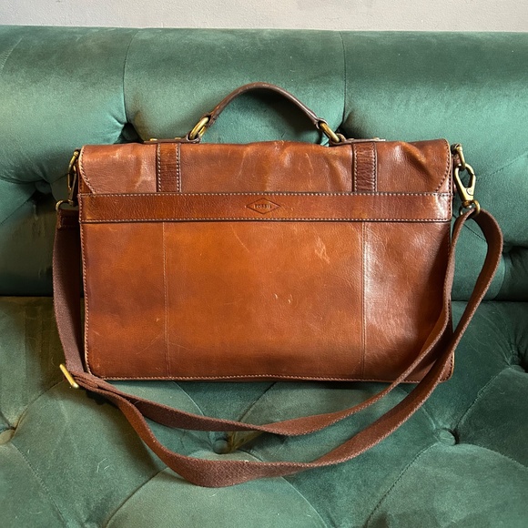 Fossil Leather Messenger Bag - Picture 2 of 5